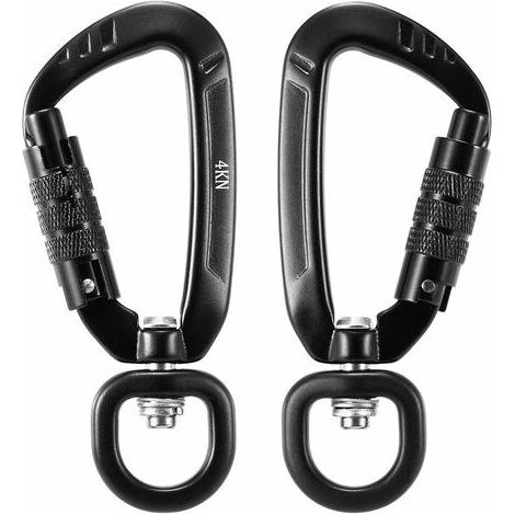 Mousqueton Rotatif A 360 °, 4Kn, 2Pcs, Noir (1/5)