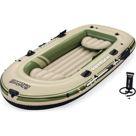 TrAdE Shop Traesio - Set Gommone Gonfiabile Hydro-force Voyager X3 Con Pompa Remi Borsa 294x137x39cm 65164 - (1/5)