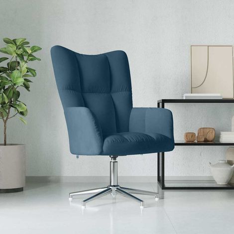 vidaXL Sillón de relax de terciopelo azul (1/5)
