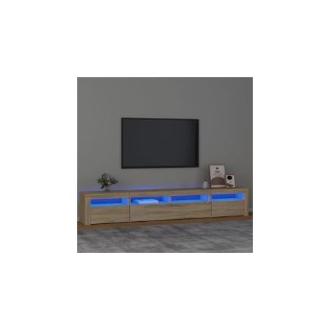 Meuble TV avec lumières LED Chêne sonoma 240x35x40