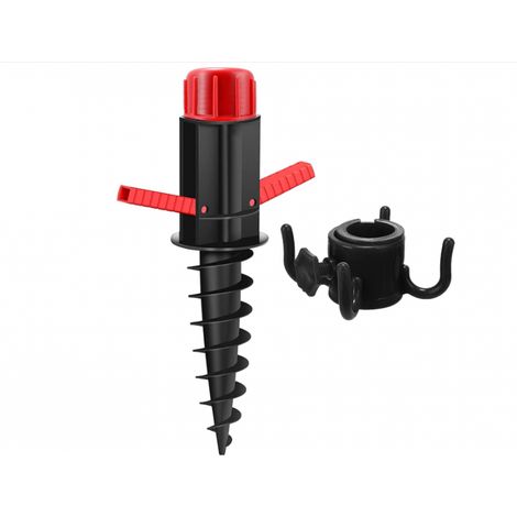 22-32 mm Porte-Parasol, Support de Parasol, Support à Vis avec Poignée pour Parasol, Douille de Sol pour Plage/Sable/Pelouse/Sol, pour Poteaux