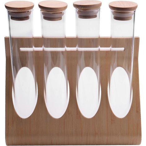 Présentoir en bois pour grains de café et thé, rangement pour tubes à essai en verre, objets décoratifs, Cere (1/5)
