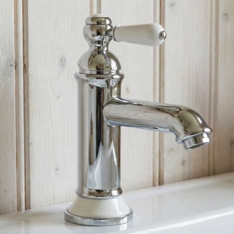 Robinet de lavabo PaulGurkes rétro nostalgique blanc chrome