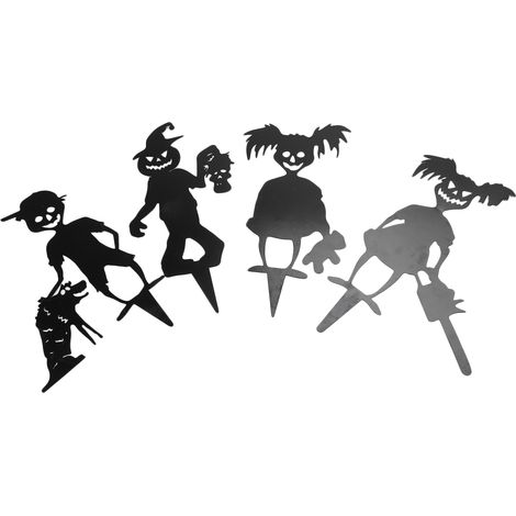 4pcs Statues Halloween Cute Zombies Décor Jardin Extérieur Lutin Spectre Pelouse Terrasse Fête Effrayante (1/5)