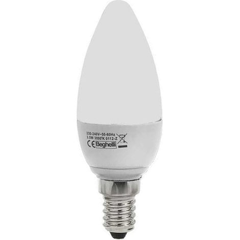 Beghelli LAMPADA A LED OLIVA E14  luce calda 3,5 W 10.00 pz