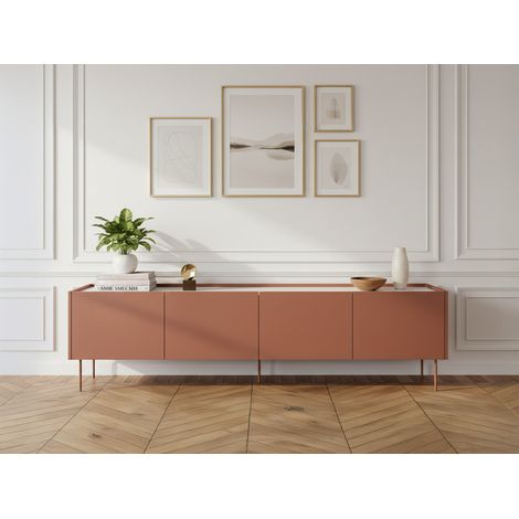 BOBOCHIC - Meuble TV 4 portes 220 cm ATLAS Rouge (1/5)