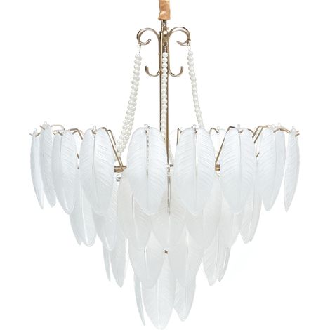 Lampadario in metallo vetro e ottone 60 cm Yauca (1/5)
