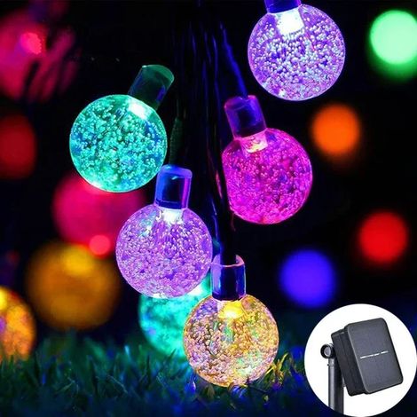 Guirlande lumineuse solaire d'extérieur (20 LED, 5 m de couleurs) étanche IP65, guirlande féérique pour jardin, décoration de Noël (1/5)