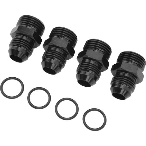 4 Stück O-Ring-Anschlussstutzen, Außengewinde, Kraftstoffverteilerrohr-Adapter, 1500 PSI, O-Ring-Anschlussstück für Kraftstoffverteilerrohr, Ölkühler, Kraftstoffpumpe, 10AN ORB auf 8AN (1/5)