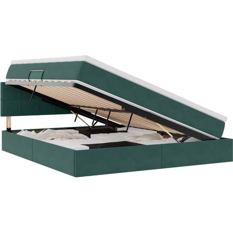 Maison Exclusive - Letto con Contenitore Verde Scuro 160 x 200 cm Velluto