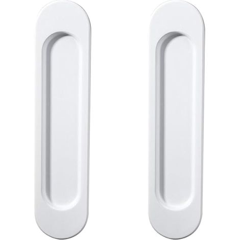 2 Sliding Door Handles Matt White Self-Adhesive Without Drilling (1/5)