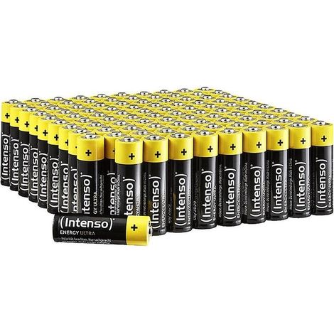 Intenso 100X AA Batterie Alcaline Nere Gialle 100 Pack