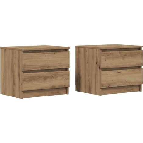 Lot de 2 Tables chevet,Cabinet de chevet,Table de nuit chêne artisanal 50x40x43.5cm bois ingénierie CFW442257 (1/5)