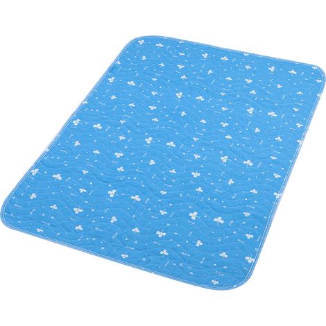 Protège-matelas lavable imperméable réutilisable pour enfants adultes, alèse incontinence bleue (1/5)