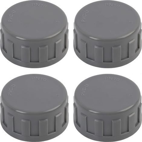 Pack of 4 PVC Threaded Plugs 32mm Grey for Garden Watering Pipes (1/5)