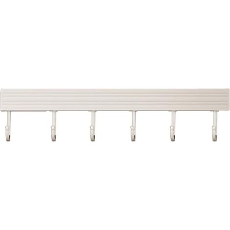 Porte-ustensiles de cuisine en aluminium blanc, mural, crochet pour spatules et cuillères, pour cuisine et salle de bain, sans perçage (30cm) (1/5)