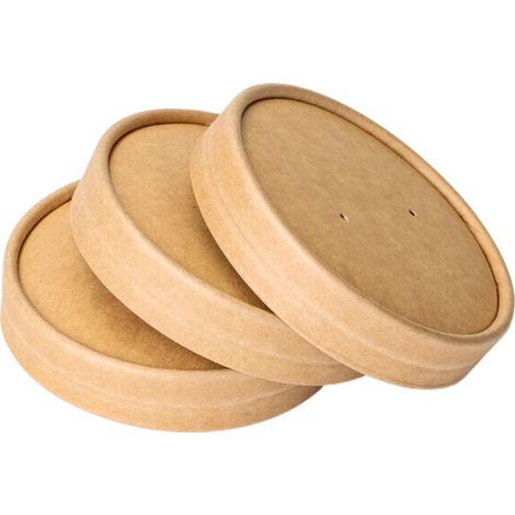 Couvercle pour Pot à Soupe Kraft 480 ml - Lot de 50 (1/5)