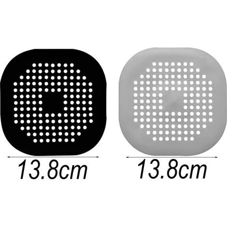 Protection de bonde en silicone, lot de 2, crépines, protection pour bonde d'évier, pour cuisine et salle de bain (noir et gris) (1/4)