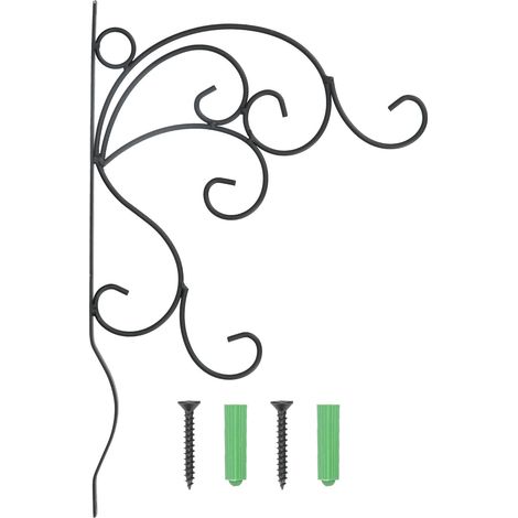 Support mural en fer pour plantes suspendues, crochet décoratif avec vis pour balcon ou salon (1/5)