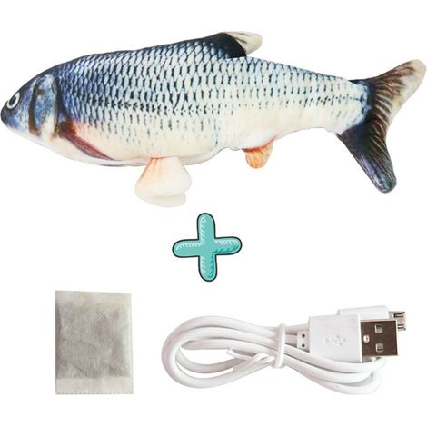 Jouet pour chat simulation poisson, poisson électrique, jouet pour chat avec herbe à chat