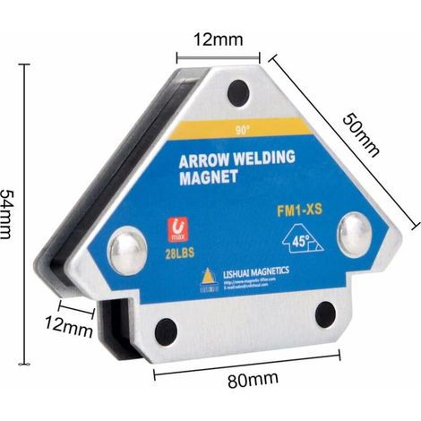 Aimant de soudage 4 pièces avec positionneur magnétique de force de maintien de 13 kg/28 LB angle de soudage carré 45° 90° 135° aimant de soudage carré outils de localisation auxiliaires (1/4)