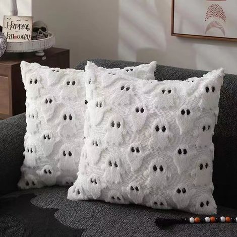Halloween Ghost Pillowcase/Pillowcase/Cushion/Fun Holiday Decoration for Living Room - 5050 - White
