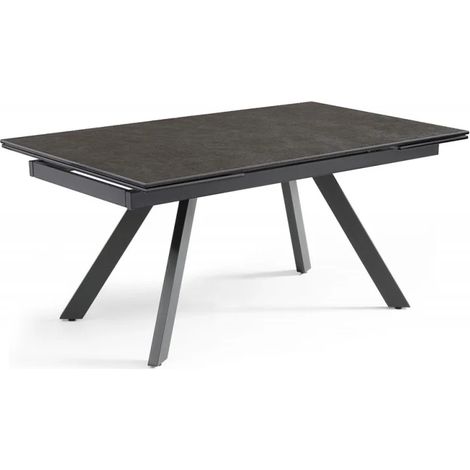 Table extensible 160/240 cm céramique gris foncé pieds inclinés - UTAH 08 (1/5)