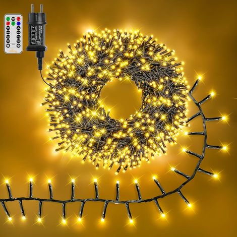 Guirlande Lumineuse 10m 100LED Intérieur Extérieur, IP44 Étanche, Lumière Chaude 2700K, Guirlande Décoration pour Noël, Jardin, Maison, Chambre, Mariages, Anniversaire, Blanc Chaud (1/4)