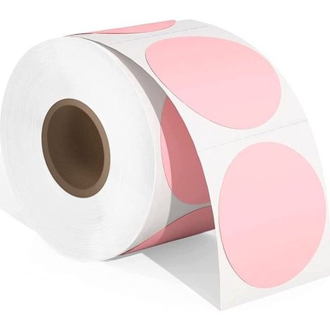 Etiquetas, 750 etiquetas por rollo, Papel térmico, Etiqueta en blanco, Etiqueta de fecha, Etiqueta de almacén, 2 pulgadas, Rosa (1/5)