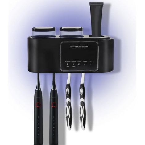 Porte-brosse à dents UV, stérilisation, distributeur dentifrice automatique, support mural (1/5)