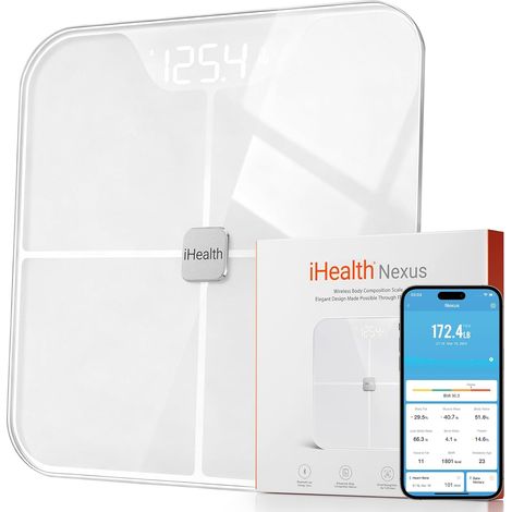 Balance Impédancemètre - Balance Connectée Bluetooth 4.0 d'Analyse Corporelle - Analyse IMC 6 Masses Corporelles - Muscle, Graisse, Masse Osseuse, Hydrique et Viscérale (1/5)