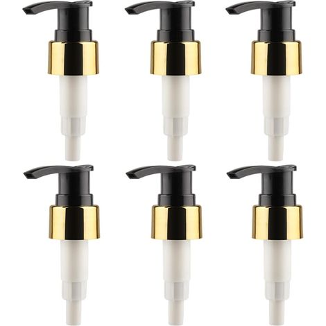 Juego de 6 botellas de plástico con rosca 24/410, compatibles con dispensadores de jabón, champú, loción y lavavajillas.