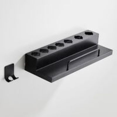 Soporte de pared para secador y rizador de pelo Dyson y 7 accesorios, kit de almacenamiento de pared de acero inoxidable de 3813,87 cm. (1/5)