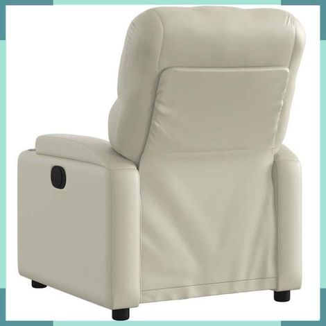 372504 Fauteuil Inclinable Similicuir Crème 74x86,5x93,5cm Mousse Polypropylène 110kg (1/5)