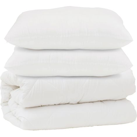 Couette avec oreiller 3 pcs Blanc Microfibre (1/5)