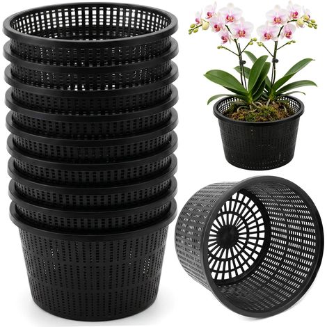 Pots de fleurs, lot de 10 pots en filet plastique, paniers respirants pour plantes de bassin, adaptés à l'hydroponie, aux plantes aquatiques et de bassin. (1/5)
