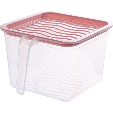 Bac de rangement transparent pour réfrigérateur avec couvercle à poignée, format S (11,5 x 15 x 10,5 cm / 4,53 x 5,91 x 4,13 pouces). (1/5)