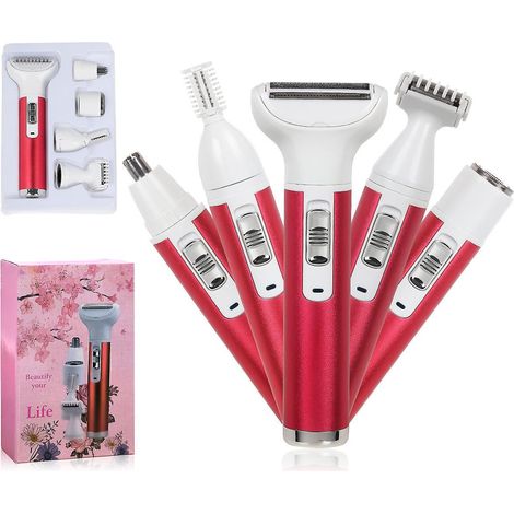 pilateur Lectrique Pour Femmes Usb, Rasoir Pour Femmes 5 En 1, Ensemble De Tondeuses Multiples, Poils Des Aisselles, Grattoir Pour Les Poils Des J (1/5)
