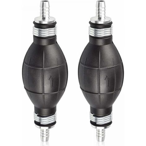 2PCS Pompe à Main Essence en Caoutchouc 8mm - Poire d'Amorçage Carburant pour Voitures, Motos et Bateaux (Noir) - Pompe Manuelle de Transfert