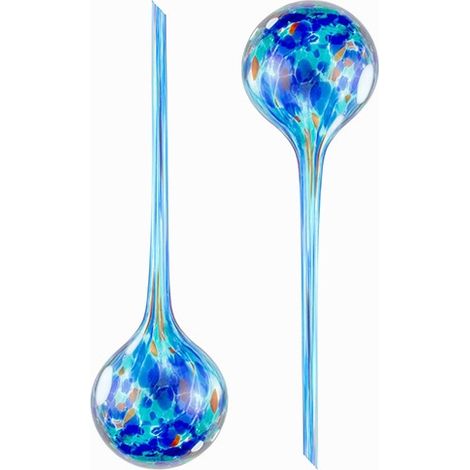 Bolas de riego de vidrio para plantas, flores y macetas, grandes, 2 piezas