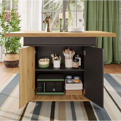 tavolo pranzo allungabile 110-140 cm con spazio nero OKMYHOME (1/5)