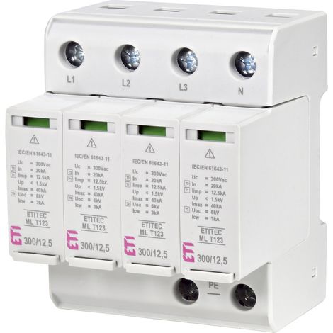 Scaricatore di sovratensione modulare ETITEC ML T123 300/12,5 4+0 (1/4)