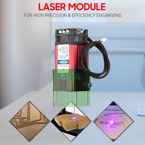 Ortviai Module Laser 450 nm 40 W avec couvercle de protection et focale fixe 40 mm pour gravure et découpe sur bois, cuir, tissu