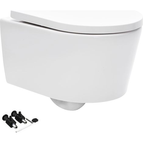 Swiss Aqua Technologies Rimless wall-hung toilet and invisible fixings + softclose seat (SATrimless)