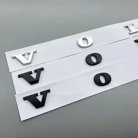 Adesivi in ABS compatibili per il cofano del bagagliaio, lettere, emblema del marchio, logo, Volvo C70, C30, S60, Xc90, 60, V60, V40, S80, Colore: Nero lucido