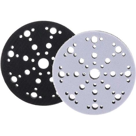 Lot de 2 disques de ponçage en mousse souple 49 trous de 150 mm (6 pouces) avec fixation auto-agrippante, support pour ponceuses et polisseuses - JBMEDIA (1/4)