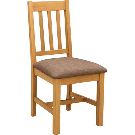 Dining Chair VENLO 2 pcs Solid Oak Wood Natural and Grey vidaXL (1/5)