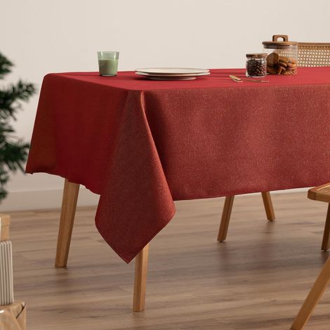 Tovaglia Natalizia Elegante Lussuosa Resistente Rossa 140x240 cm (1/5)