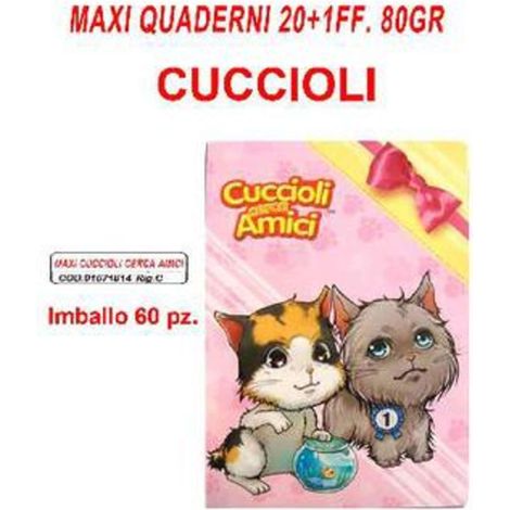 Maxi Quaderni 20+1Ff 80Gr Rigatura C Cuccioli X10