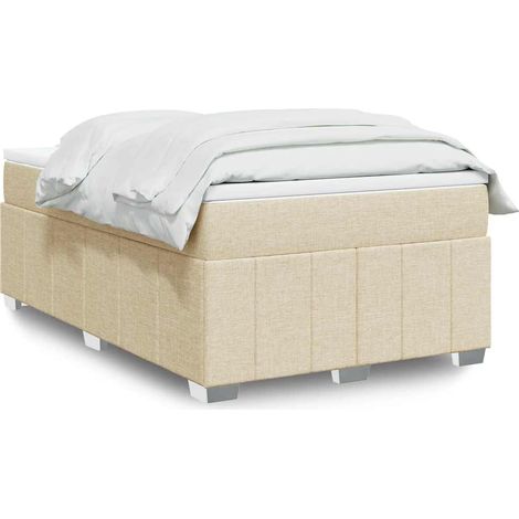 Boxspringbett mit Matratze Creme 120x200 cm Stoff